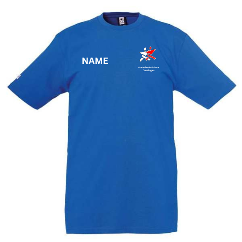 BaumwolsShirt mit Anne Frank Schule Dusslingen Logo Hinten und Vorne